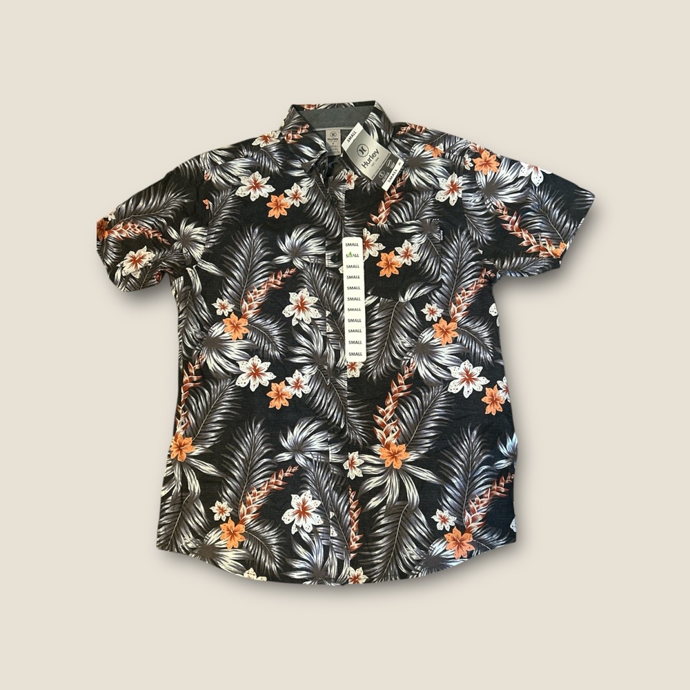 Hurley Men’s Button Down Hawaiian Shirt Men’s Sz Small NWT